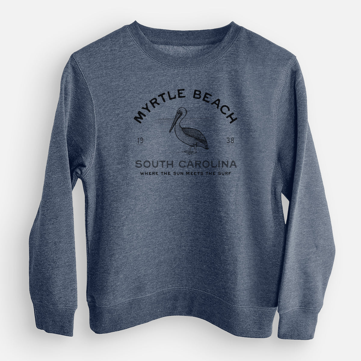 Myrtle Beach Pelican - Youth Lightweight Crewneck Sweatshirt