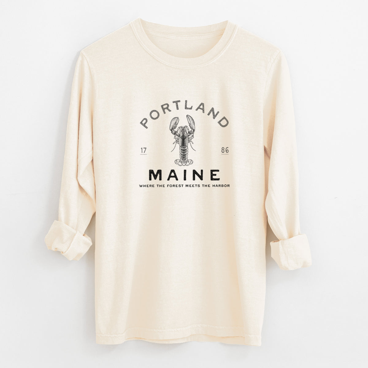 Portland Maine Lobster - Unisex Comfort Colors 100% Cotton Long Sleeve