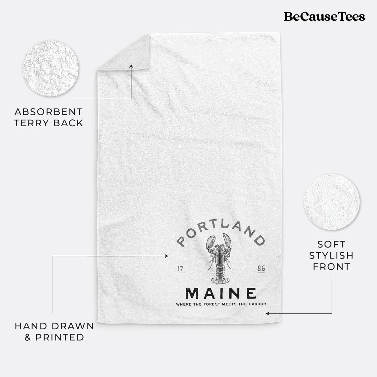 Portland Maine Lobster Premium Decorative Hand Towel