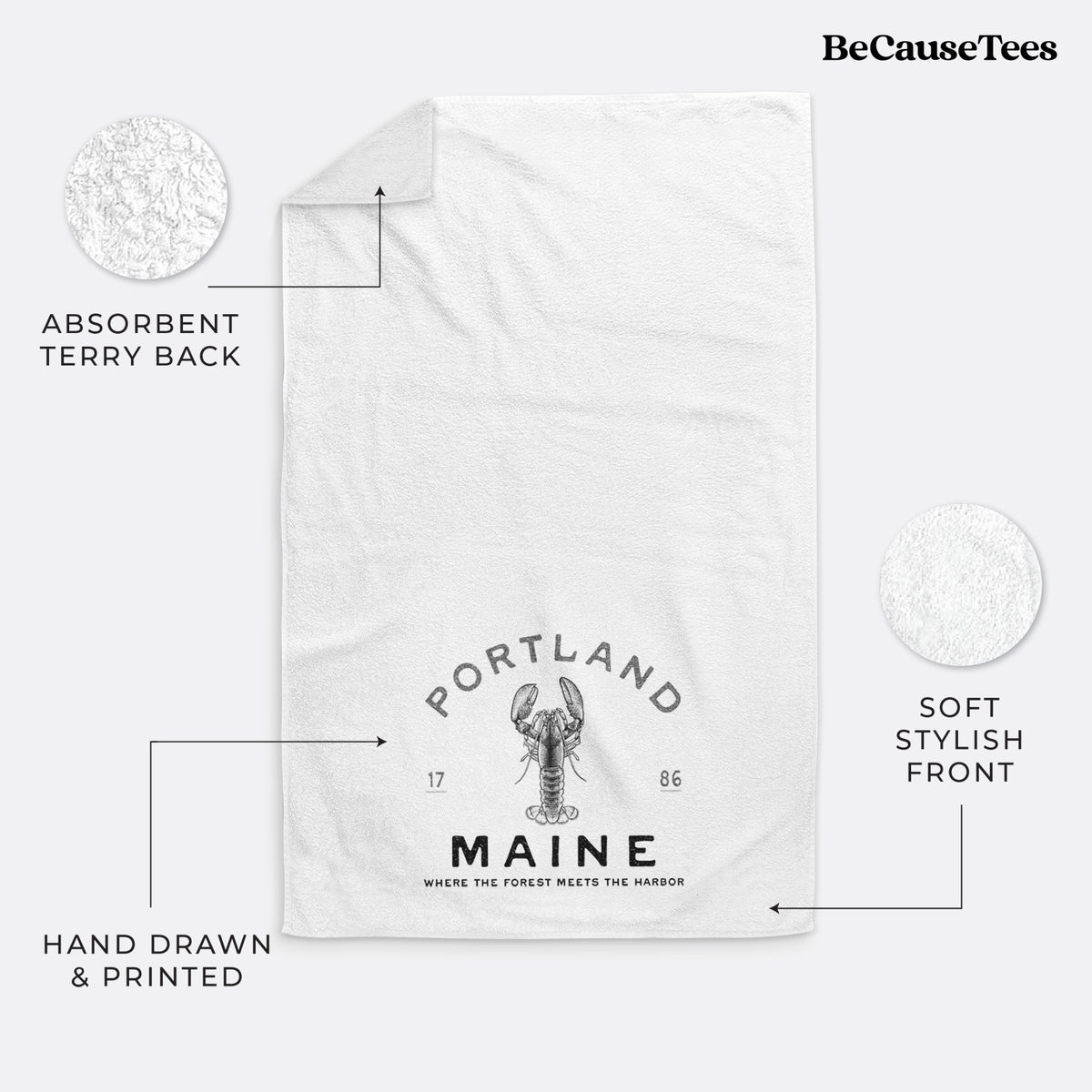 Portland Maine Lobster Premium Decorative Hand Towel