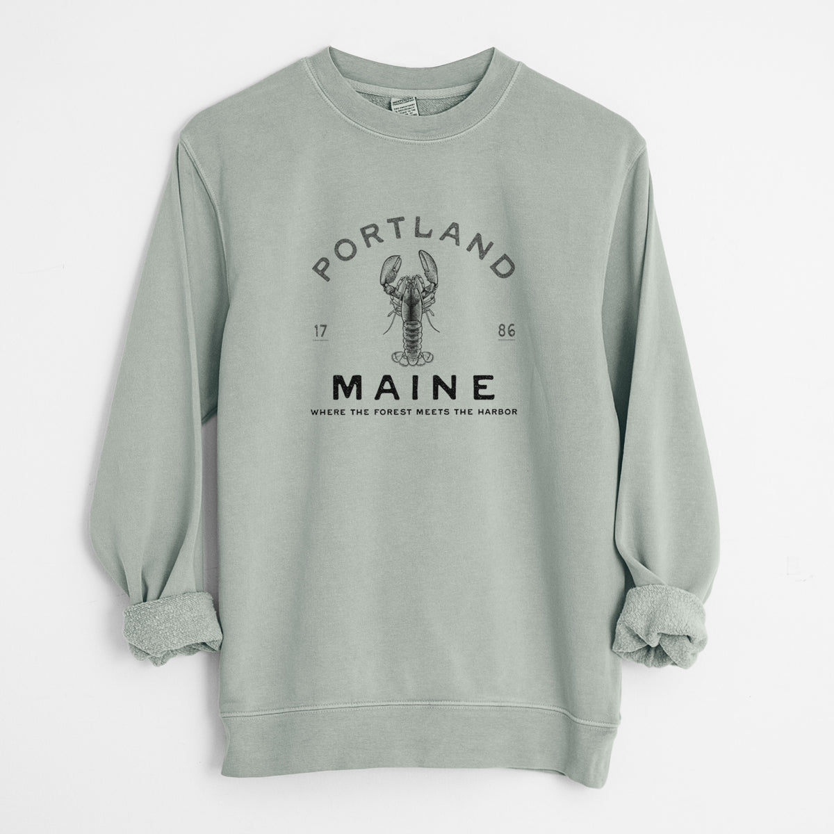 Portland Maine Lobster - Unisex Pigment Dyed Crew Sweatshirt