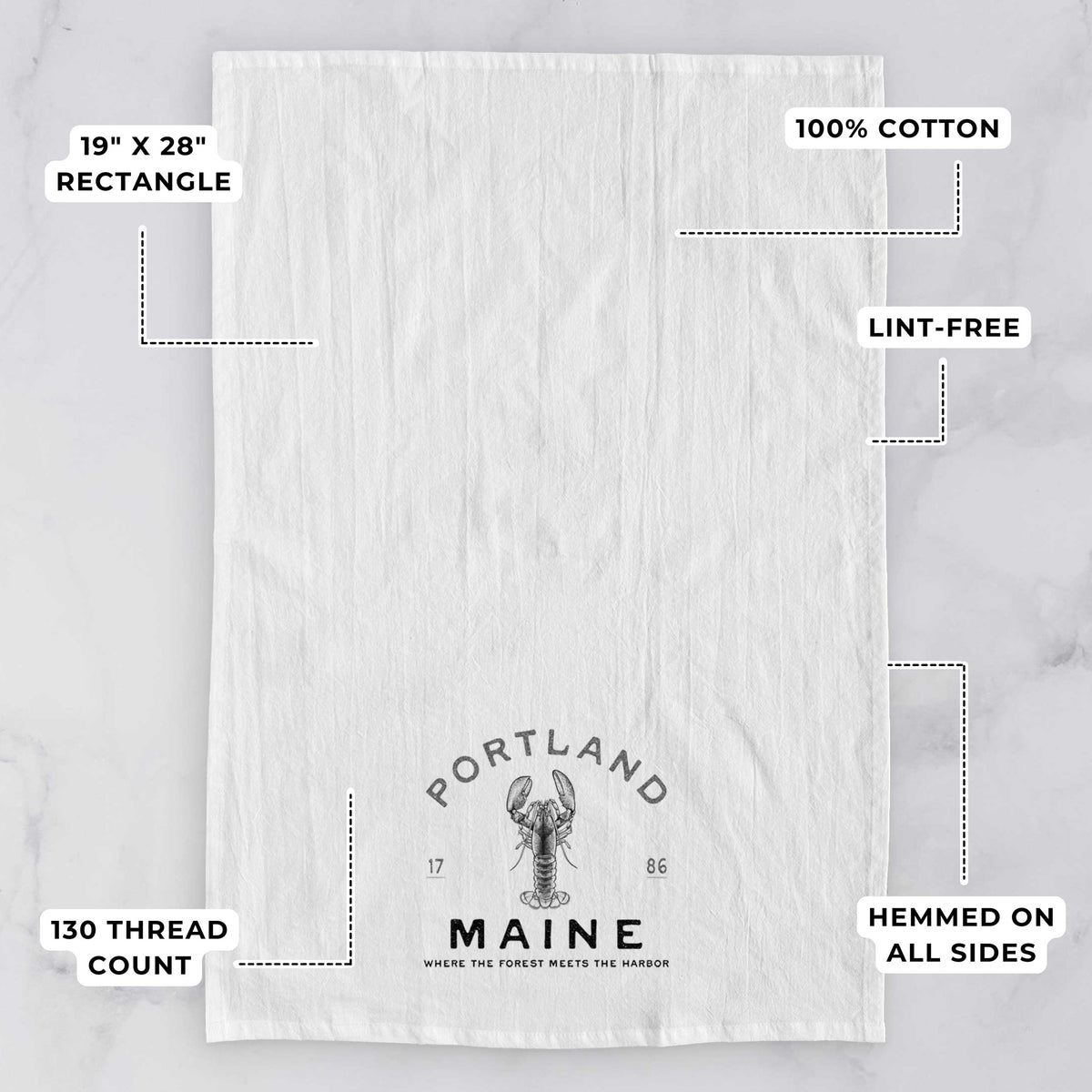 Portland Maine Lobster Tea Towel