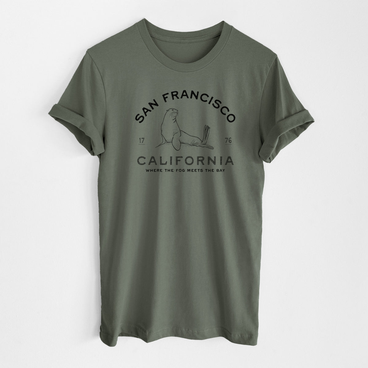 San Francisco California - Sea Lion - Lightweight 100% Cotton Unisex Crewneck