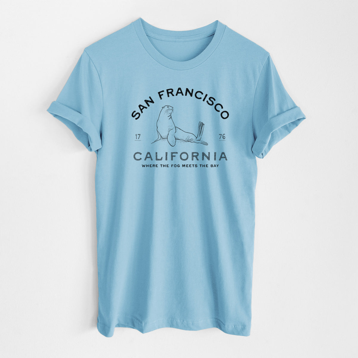 San Francisco California - Sea Lion - Lightweight 100% Cotton Unisex Crewneck
