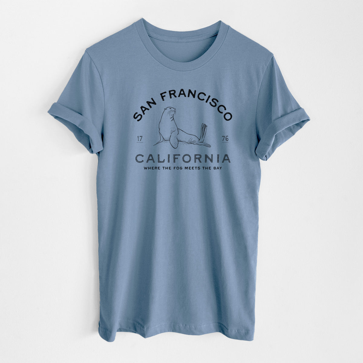 San Francisco California - Sea Lion - Lightweight 100% Cotton Unisex Crewneck