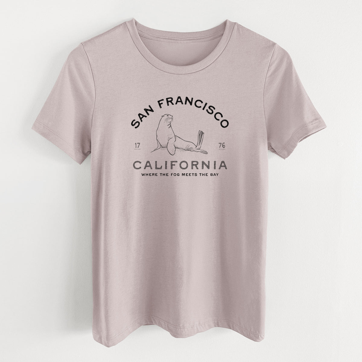San Francisco California - Sea Lion - Women's Lightweight Relaxed Fit 100% Cotton Crewneck