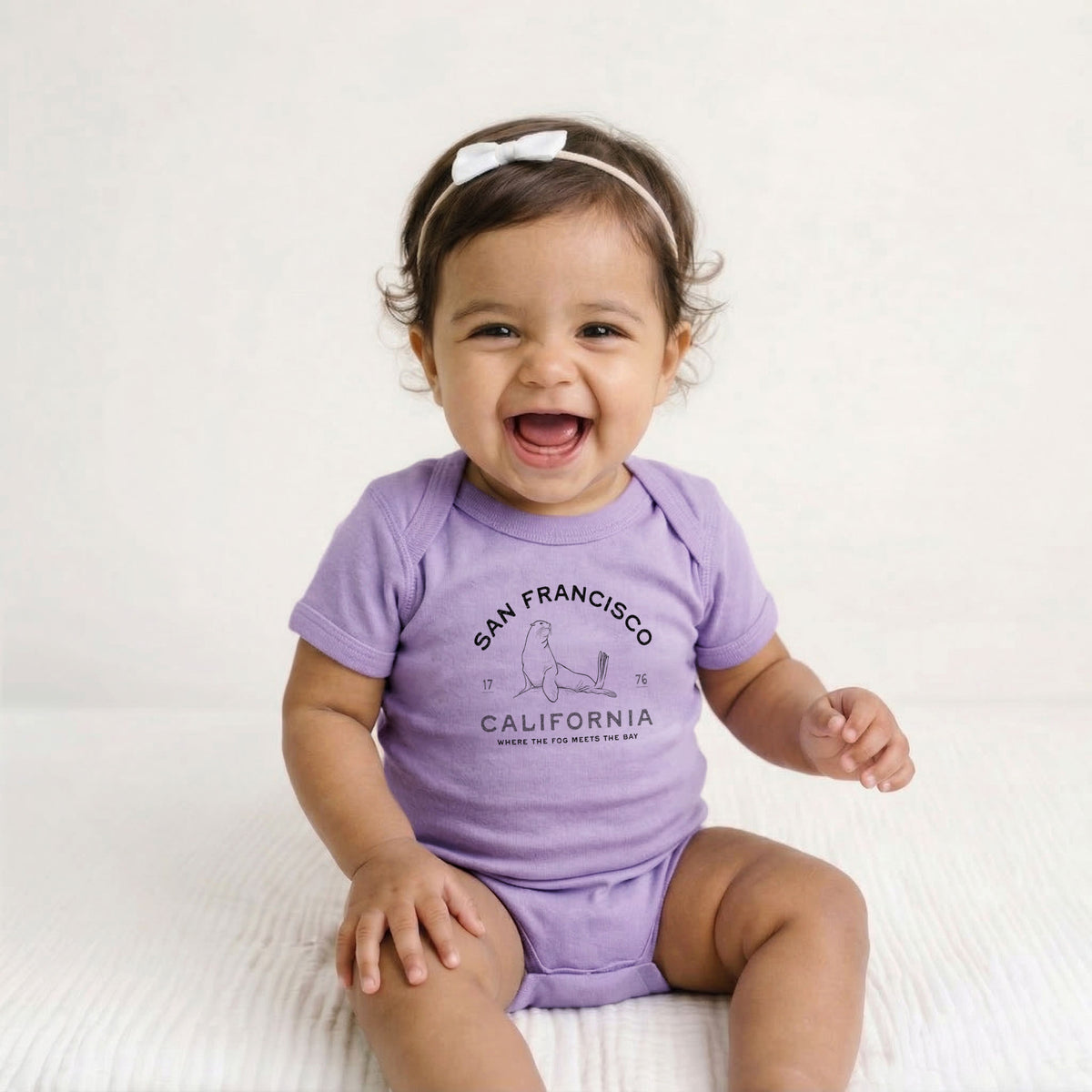 San Francisco California - Sea Lion - Baby Fine Jersey Bodysuit