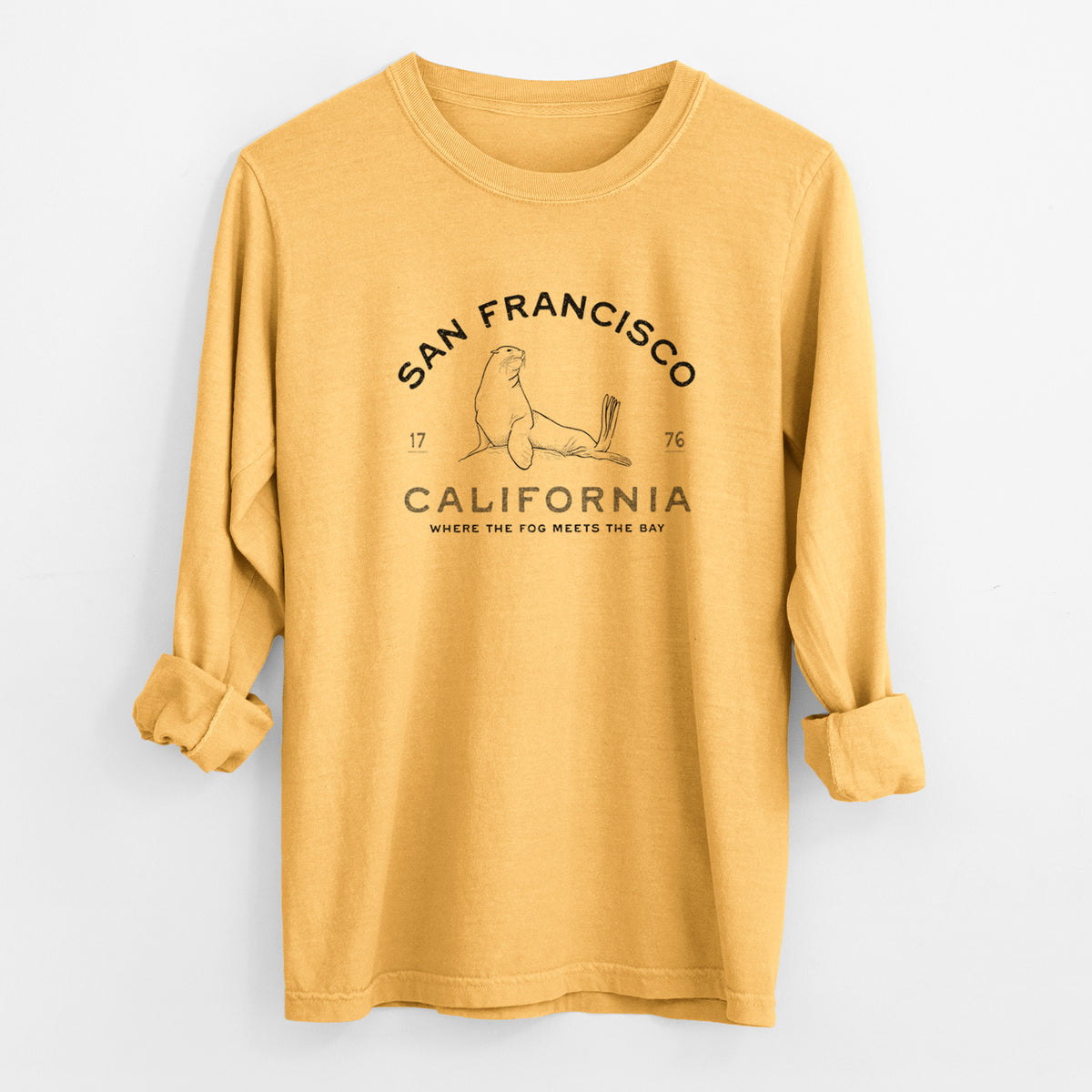 San Francisco California - Sea Lion - Unisex Comfort Colors 100% Cotton Long Sleeve