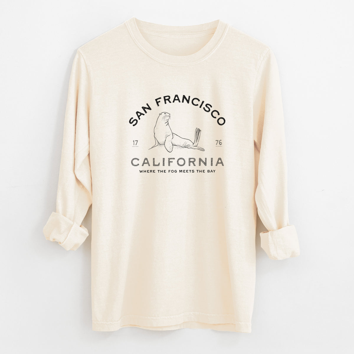 San Francisco California - Sea Lion - Unisex Comfort Colors 100% Cotton Long Sleeve