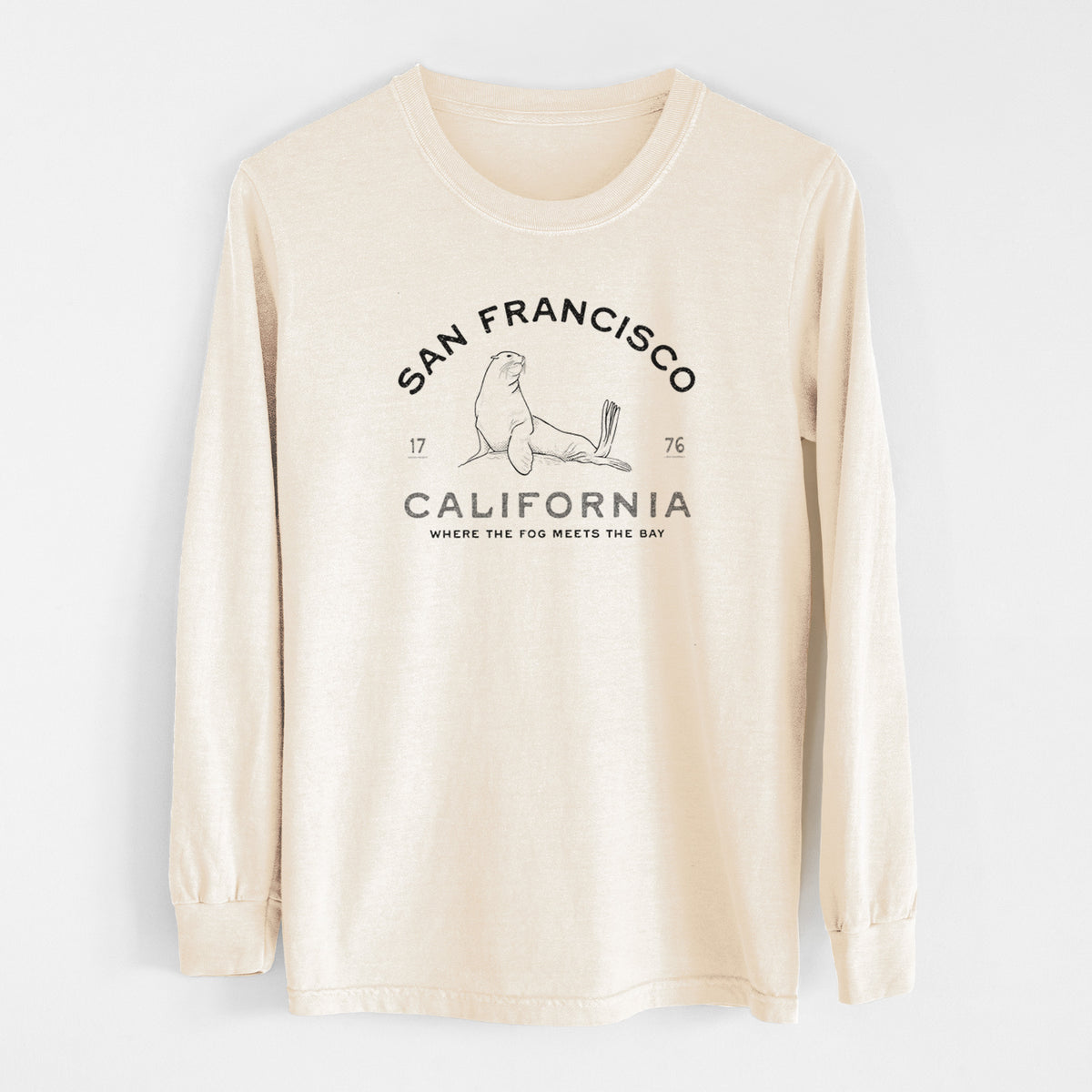 San Francisco California - Sea Lion - Unisex Comfort Colors 100% Cotton Long Sleeve
