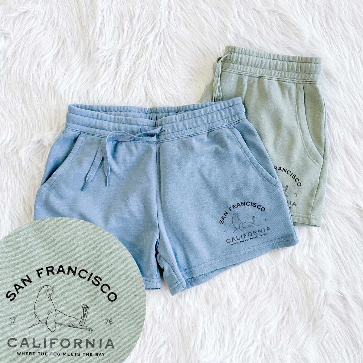 San Francisco California - Sea Lion - Women's Cali Wave Shorts