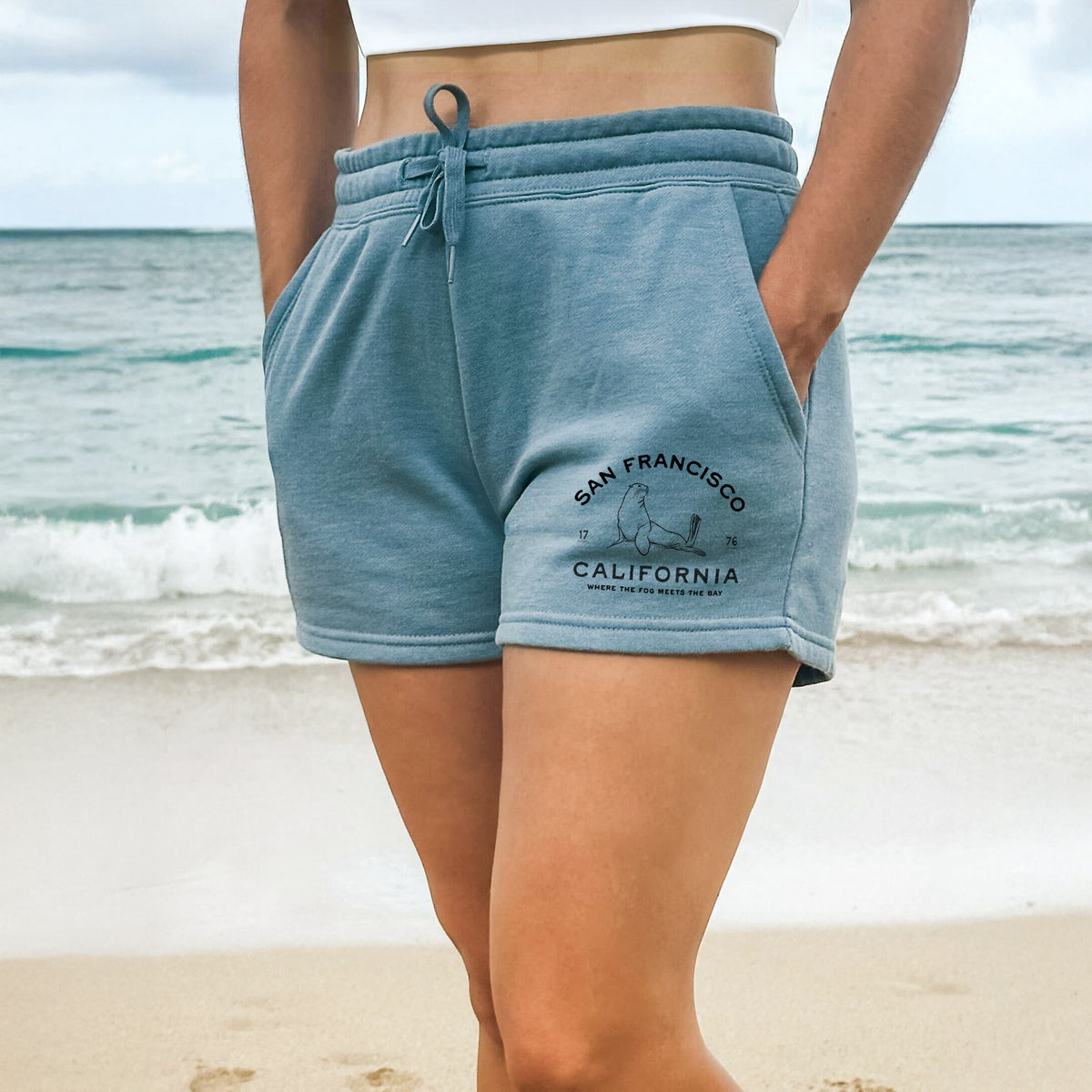 San Francisco California - Sea Lion - Women's Cali Wave Shorts