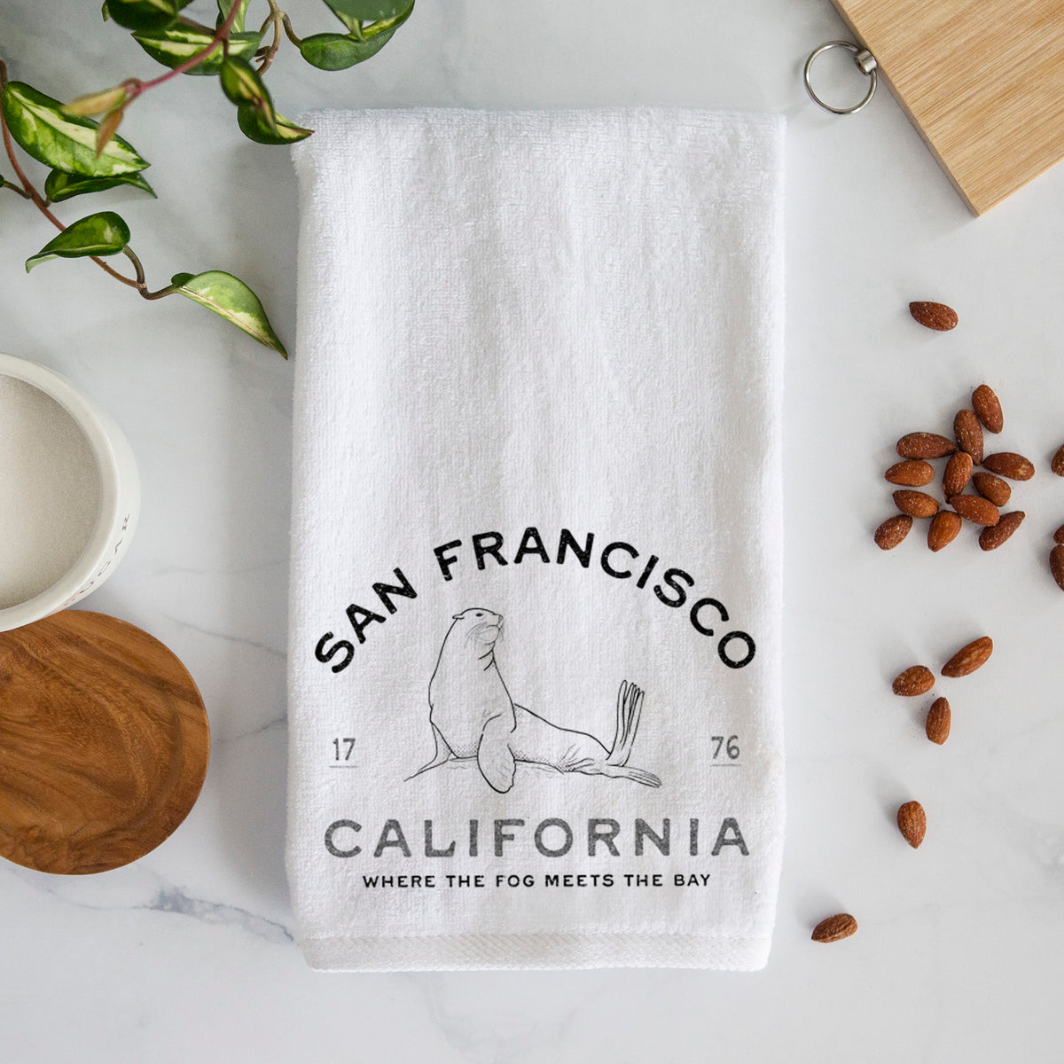 San Francisco California - Sea Lion Premium Decorative Hand Towel