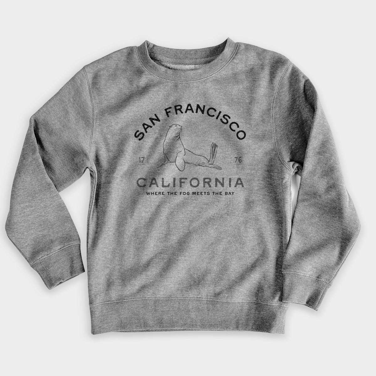 San Francisco California - Sea Lion - Youth Lightweight Crewneck Sweatshirt
