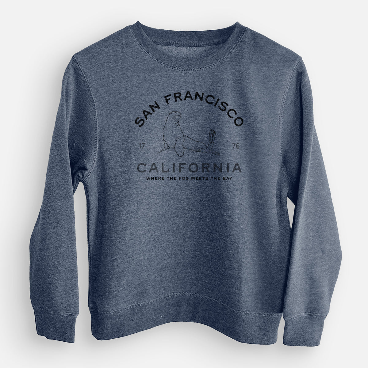 San Francisco California - Sea Lion - Youth Lightweight Crewneck Sweatshirt