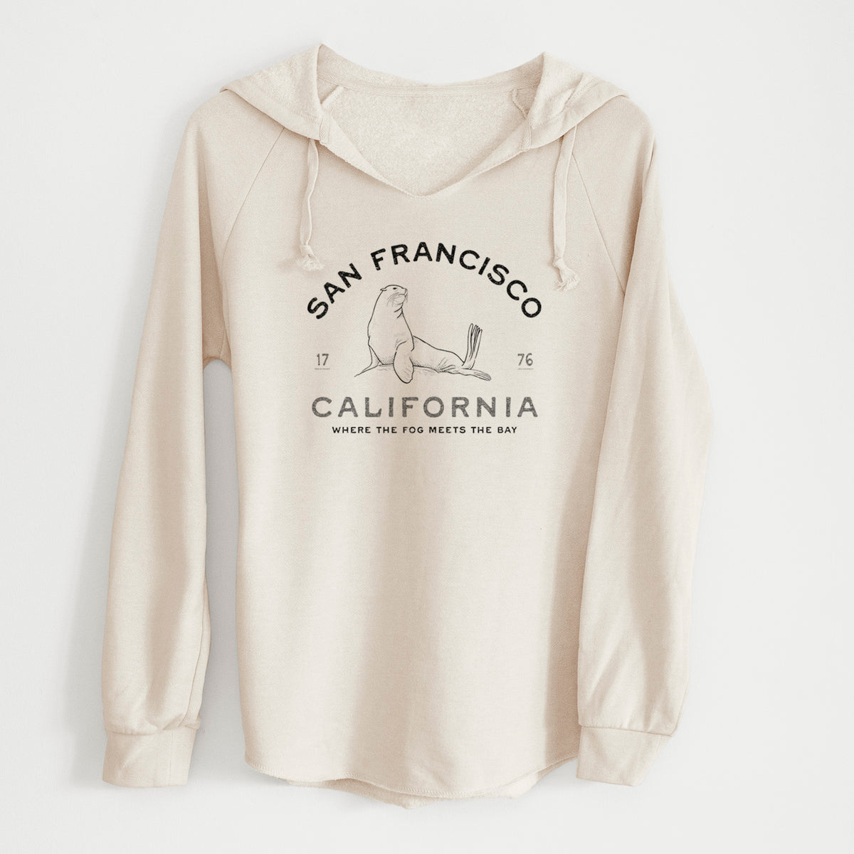 San Francisco California - Sea Lion - Cali Wave Hooded Sweatshirt