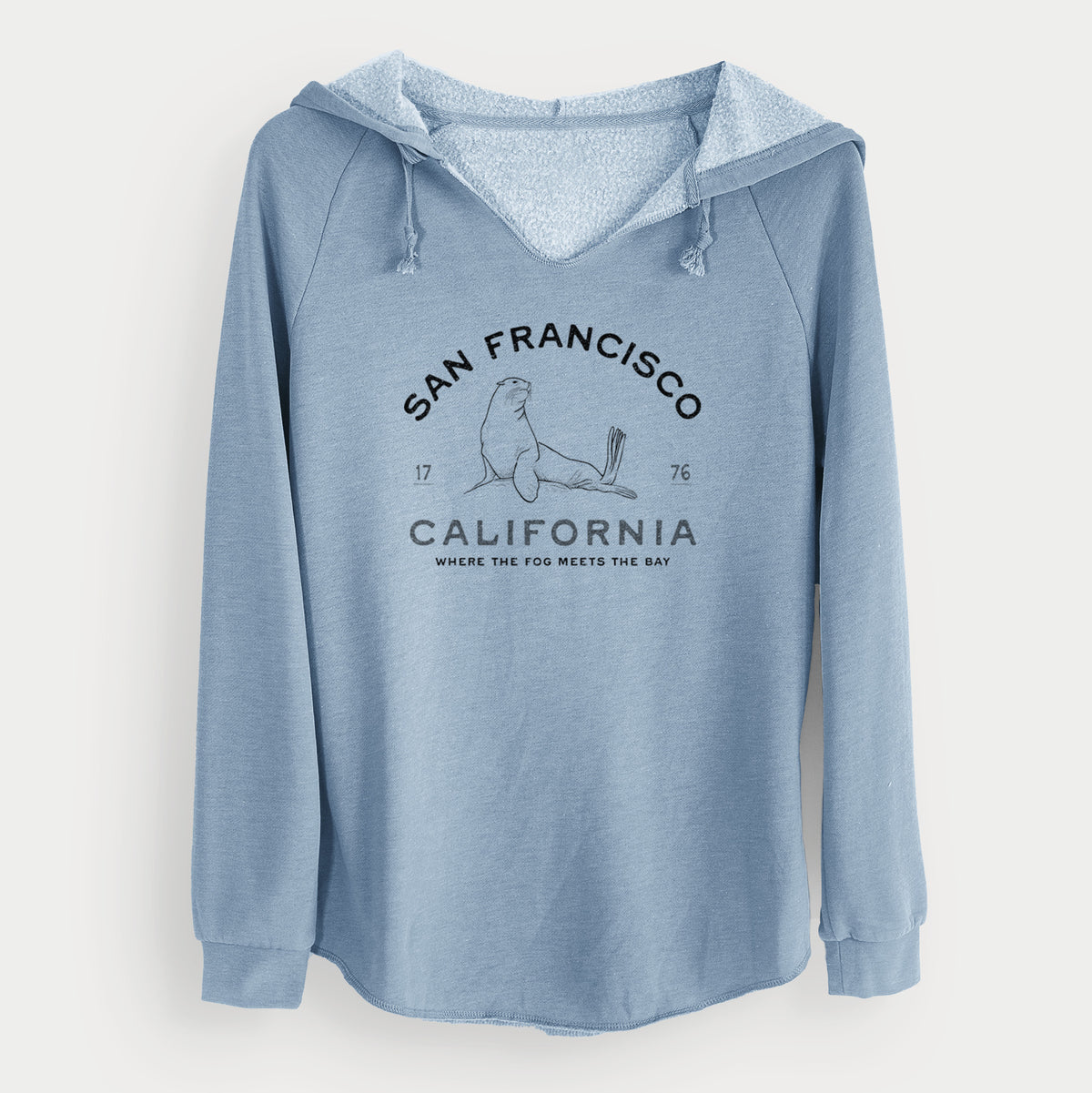San Francisco California - Sea Lion - Cali Wave Hooded Sweatshirt