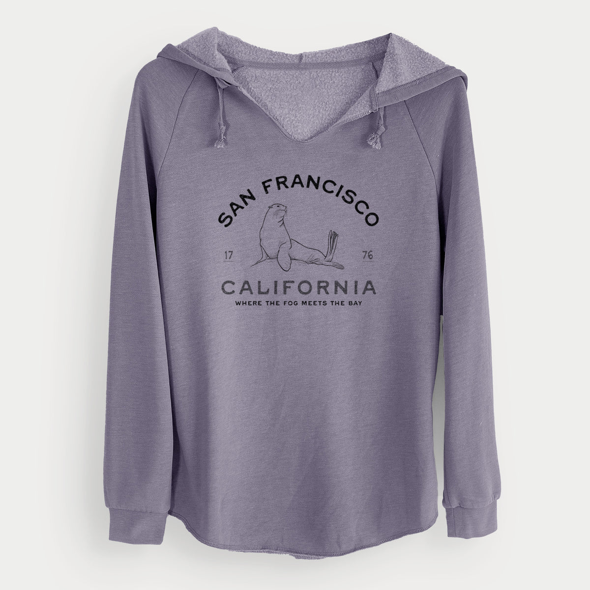 San Francisco California - Sea Lion - Cali Wave Hooded Sweatshirt