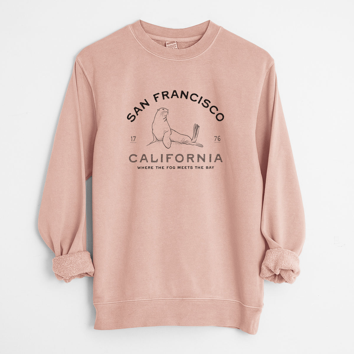 San Francisco California - Sea Lion - Unisex Pigment Dyed Crew Sweatshirt