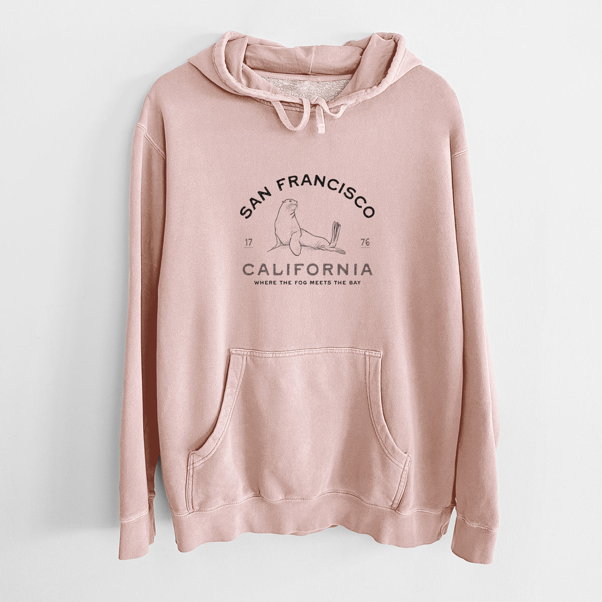 San Francisco California - Sea Lion - Unisex Pigment Dyed Hoodie