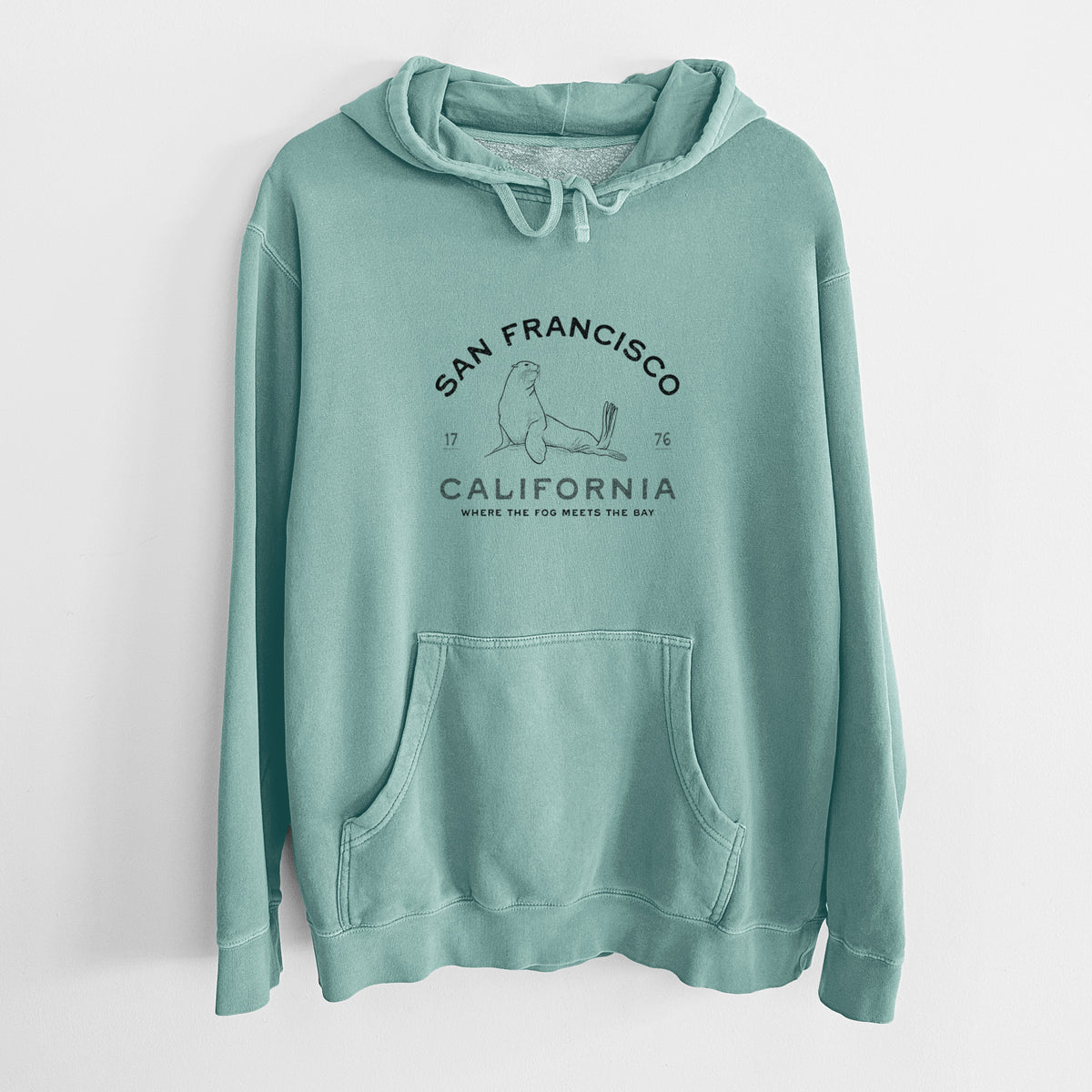 San Francisco California - Sea Lion - Unisex Pigment Dyed Hoodie