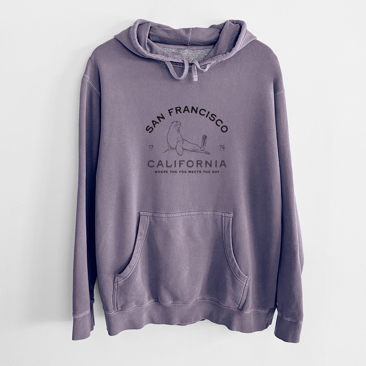 San Francisco California - Sea Lion - Unisex Pigment Dyed Hoodie
