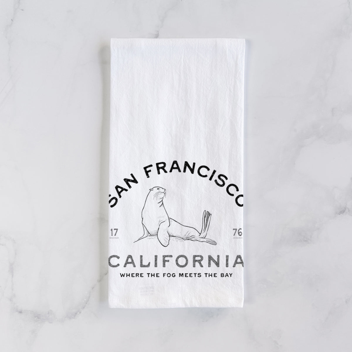 San Francisco California - Sea Lion Tea Towel