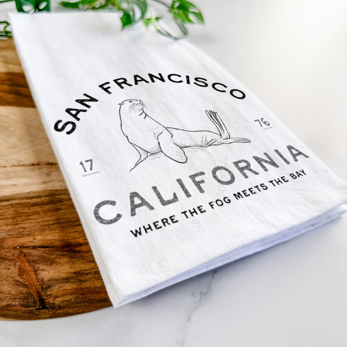 San Francisco California - Sea Lion Tea Towel