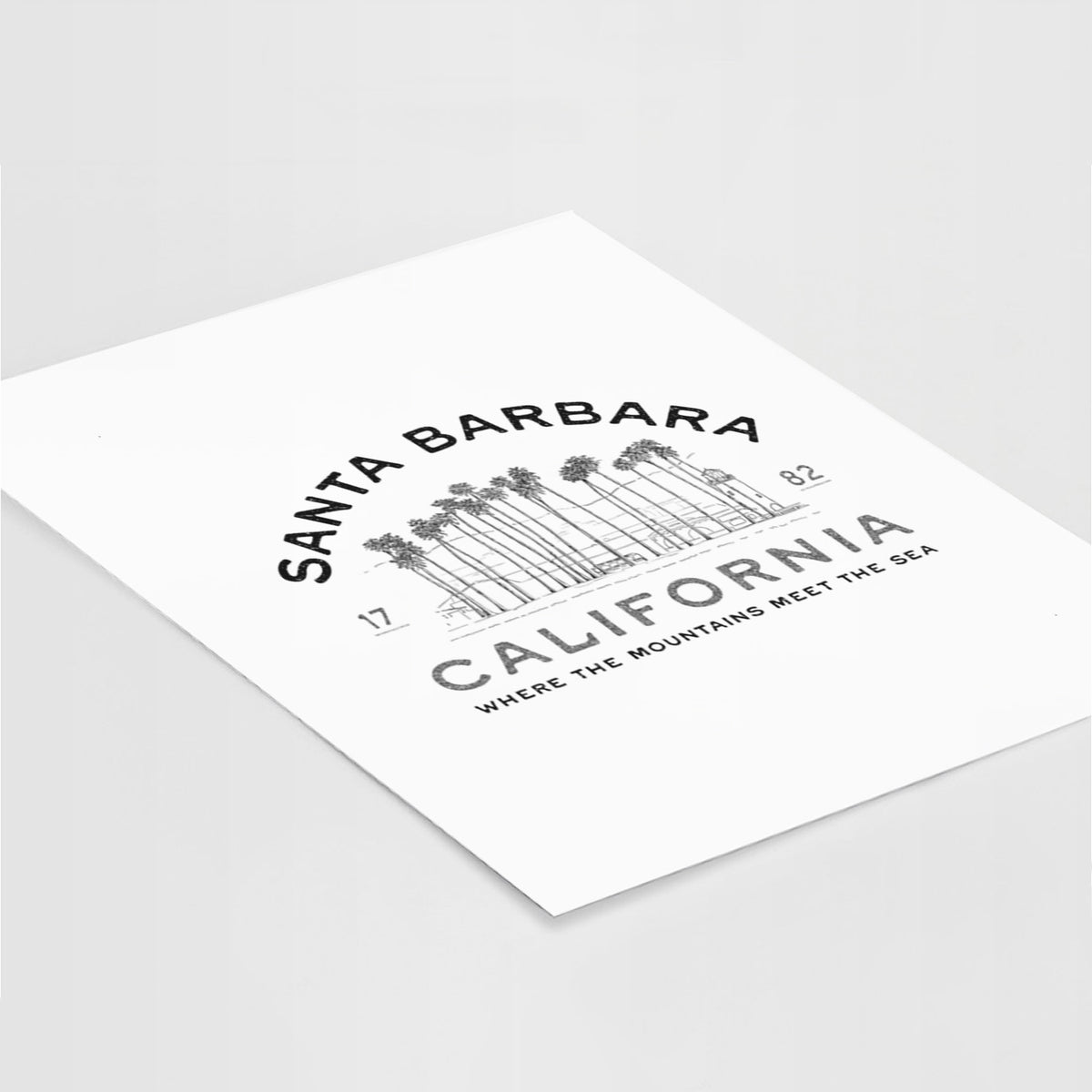 Santa Barbara California - Row of Palms - Fine Art Print