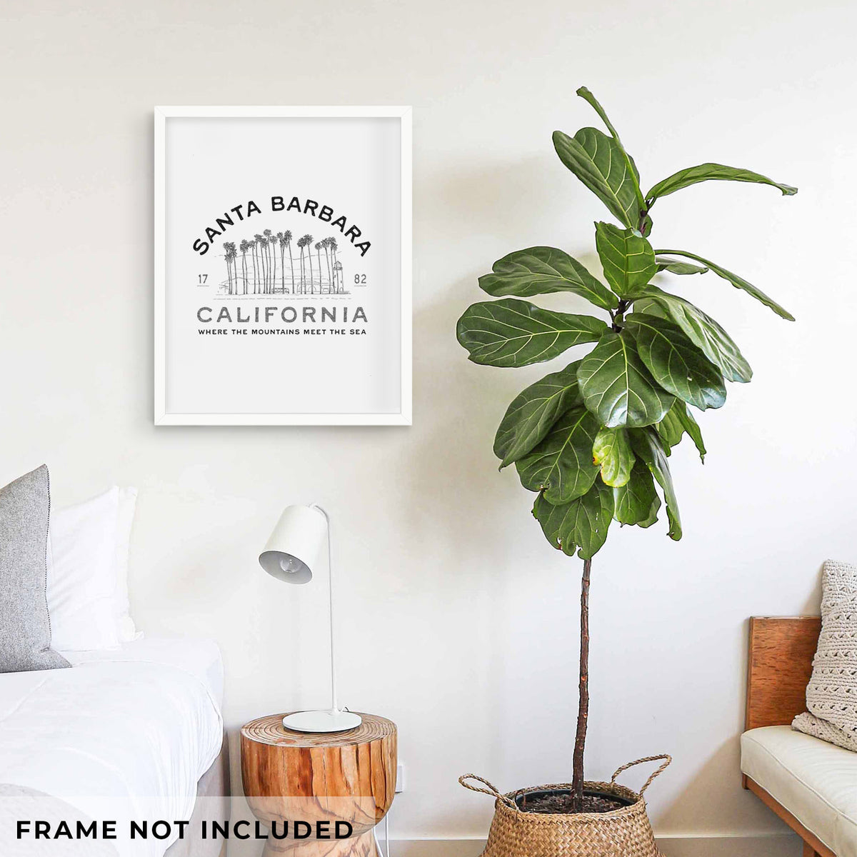 Santa Barbara California - Row of Palms - Fine Art Print