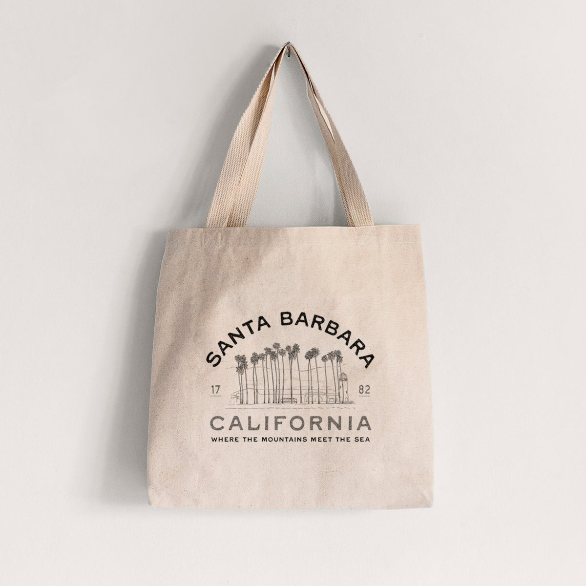 Santa Barbara California - Row of Palms - Tote Bag
