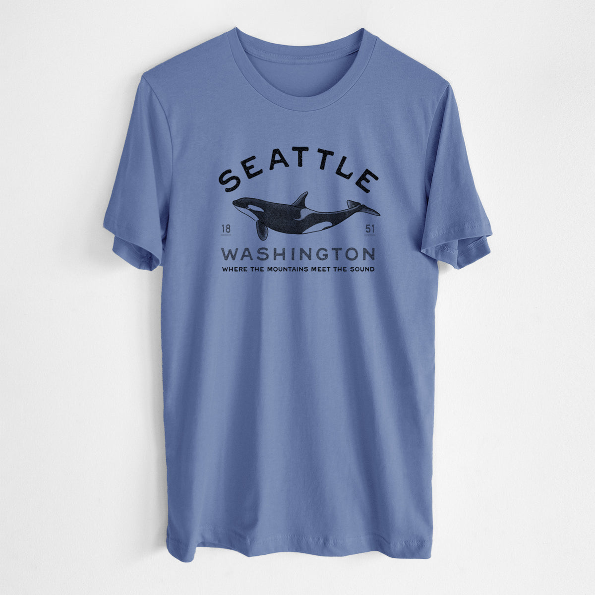 Seattle Washington - Orca - Lightweight 100% Cotton Unisex Crewneck