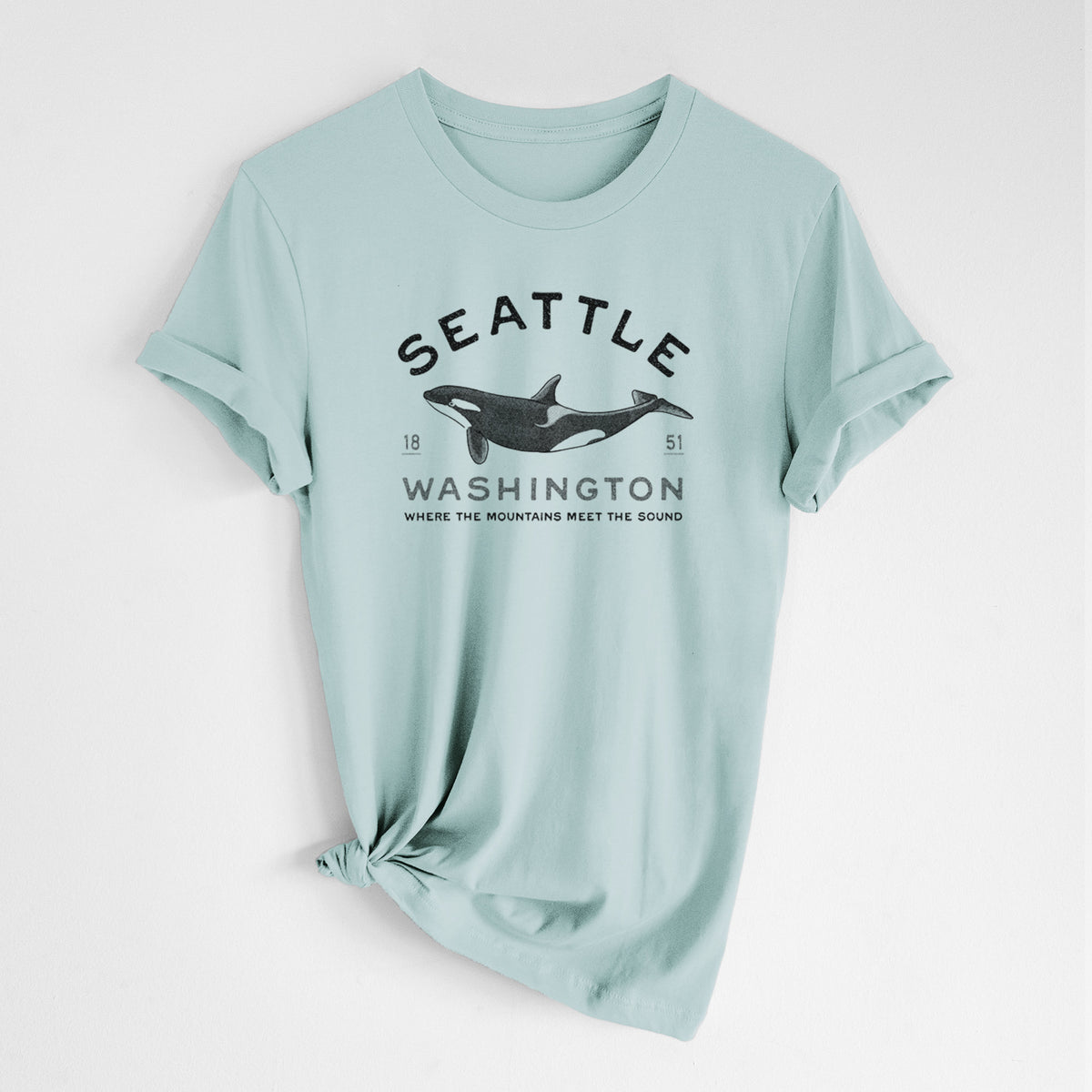 Seattle Washington - Orca - Lightweight 100% Cotton Unisex Crewneck