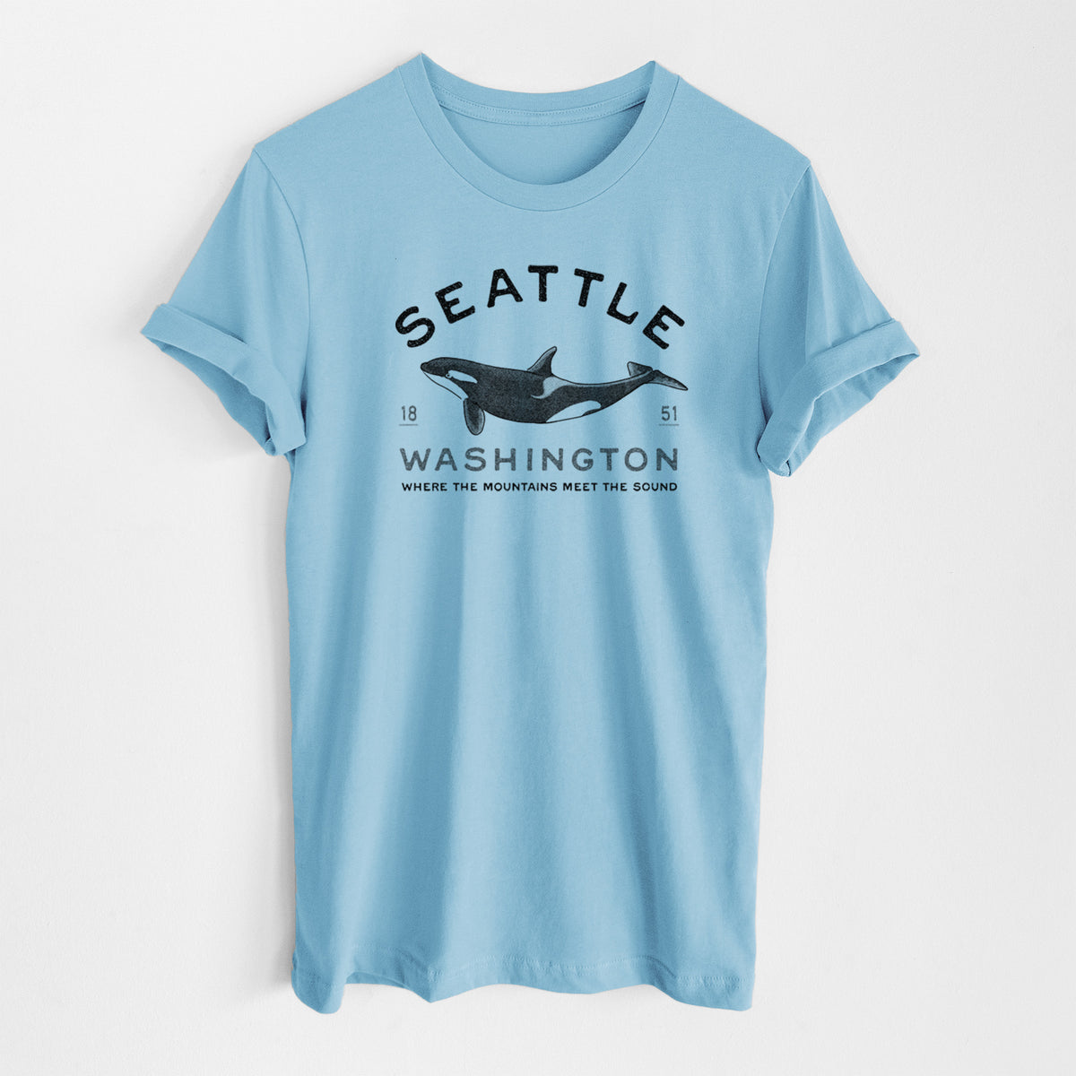 Seattle Washington - Orca - Lightweight 100% Cotton Unisex Crewneck