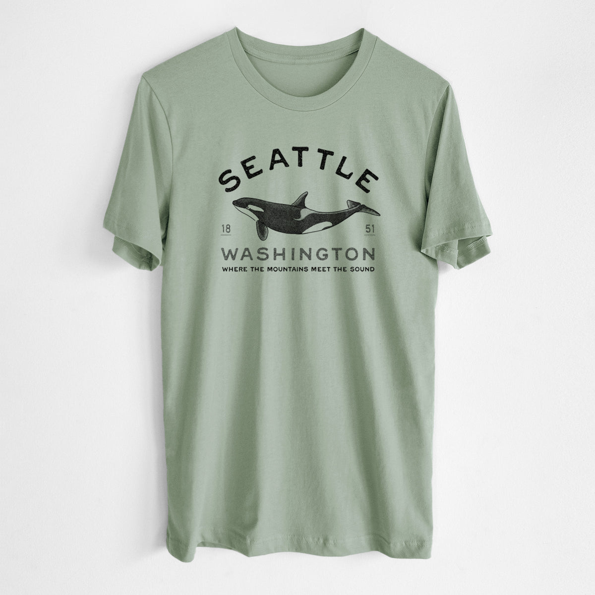 Seattle Washington - Orca - Lightweight 100% Cotton Unisex Crewneck