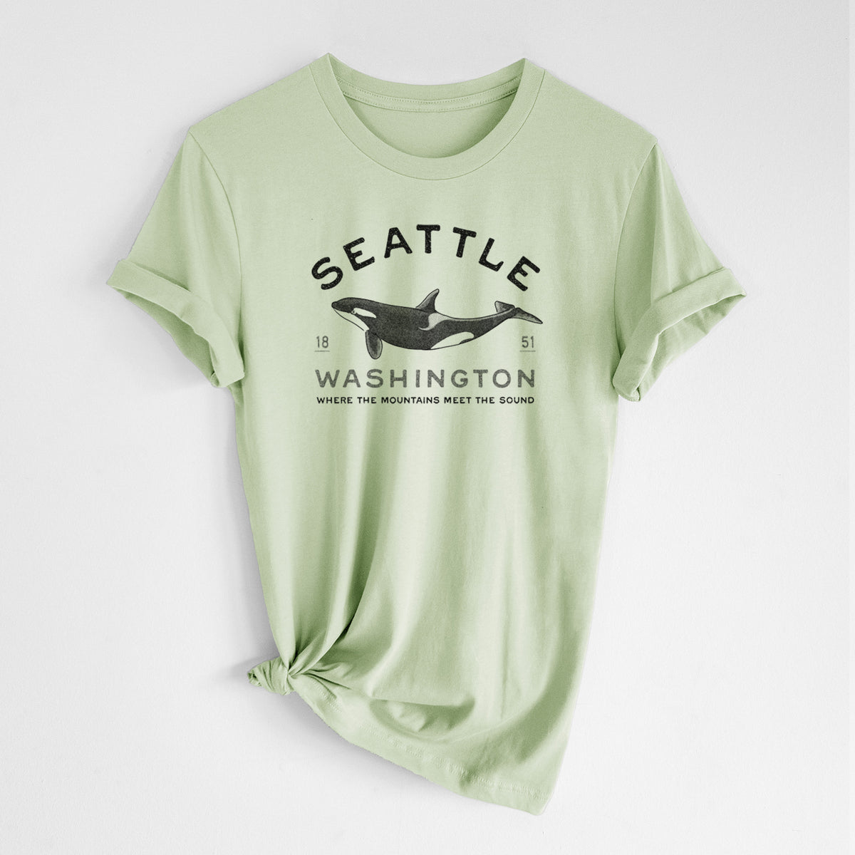 Seattle Washington - Orca - Lightweight 100% Cotton Unisex Crewneck