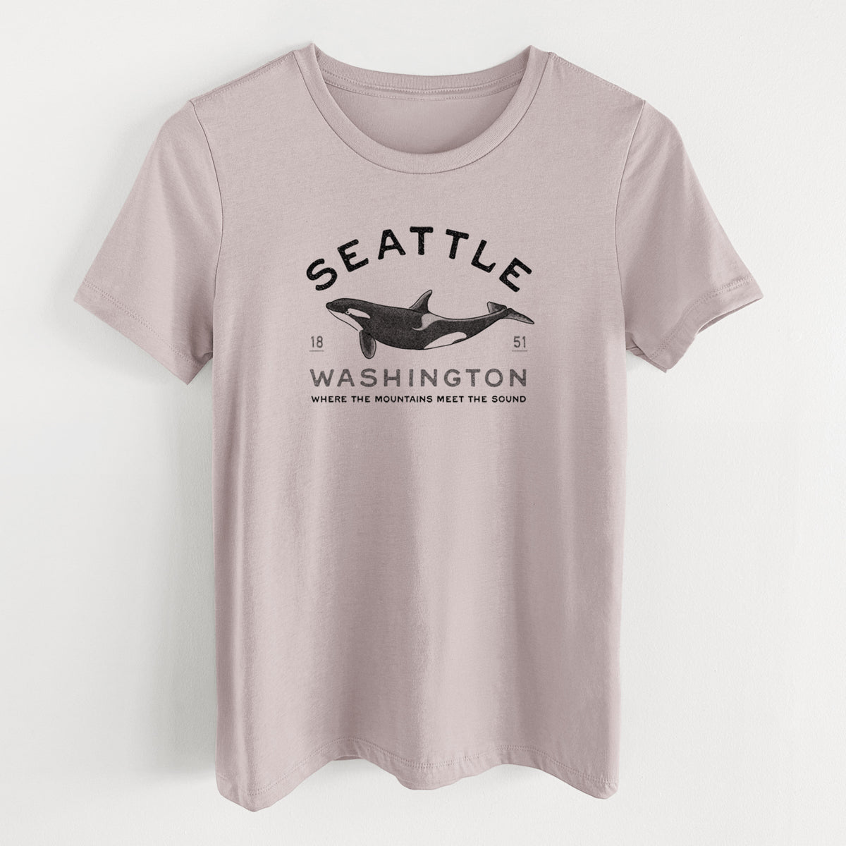 Seattle Washington - Orca - Women's Lightweight Relaxed Fit 100% Cotton Crewneck