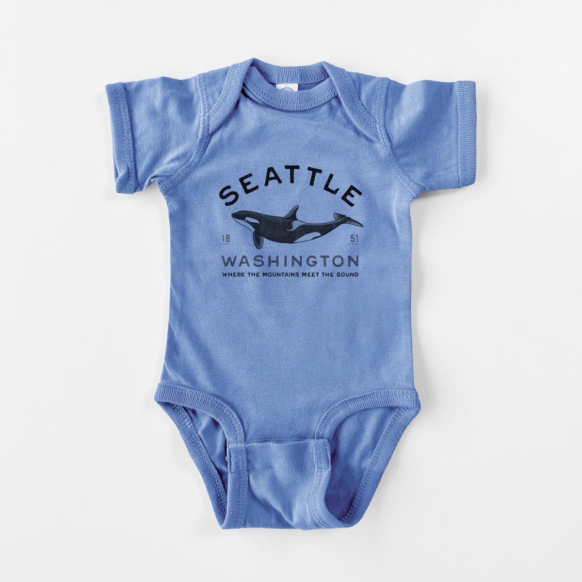 Seattle Washington - Orca - Baby Fine Jersey Bodysuit