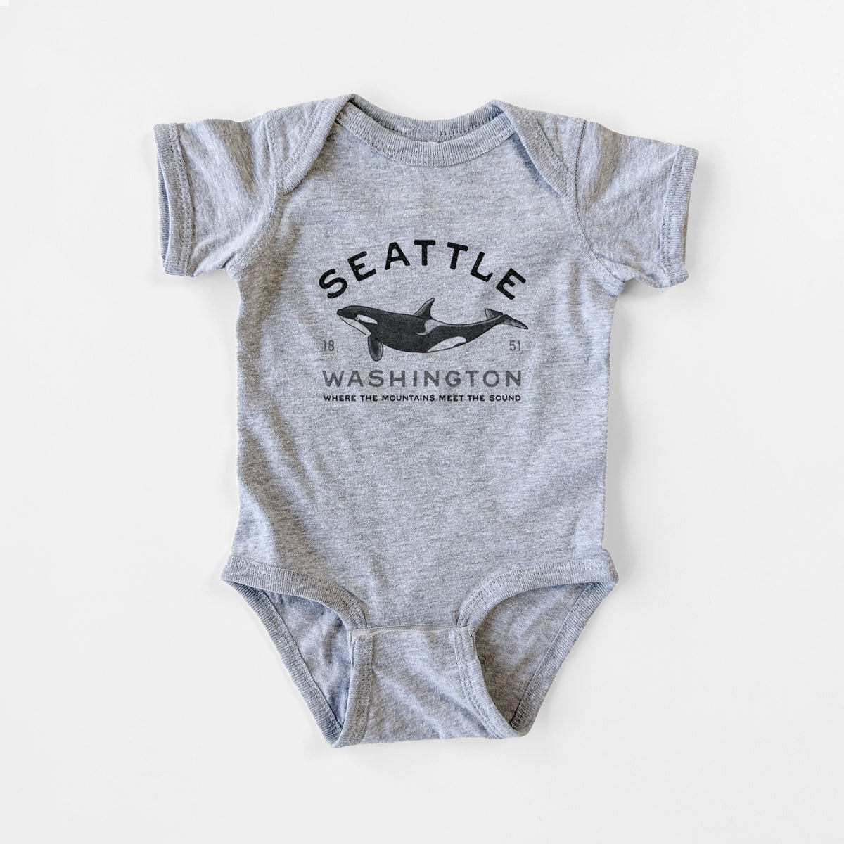 Seattle Washington - Orca - Baby Fine Jersey Bodysuit