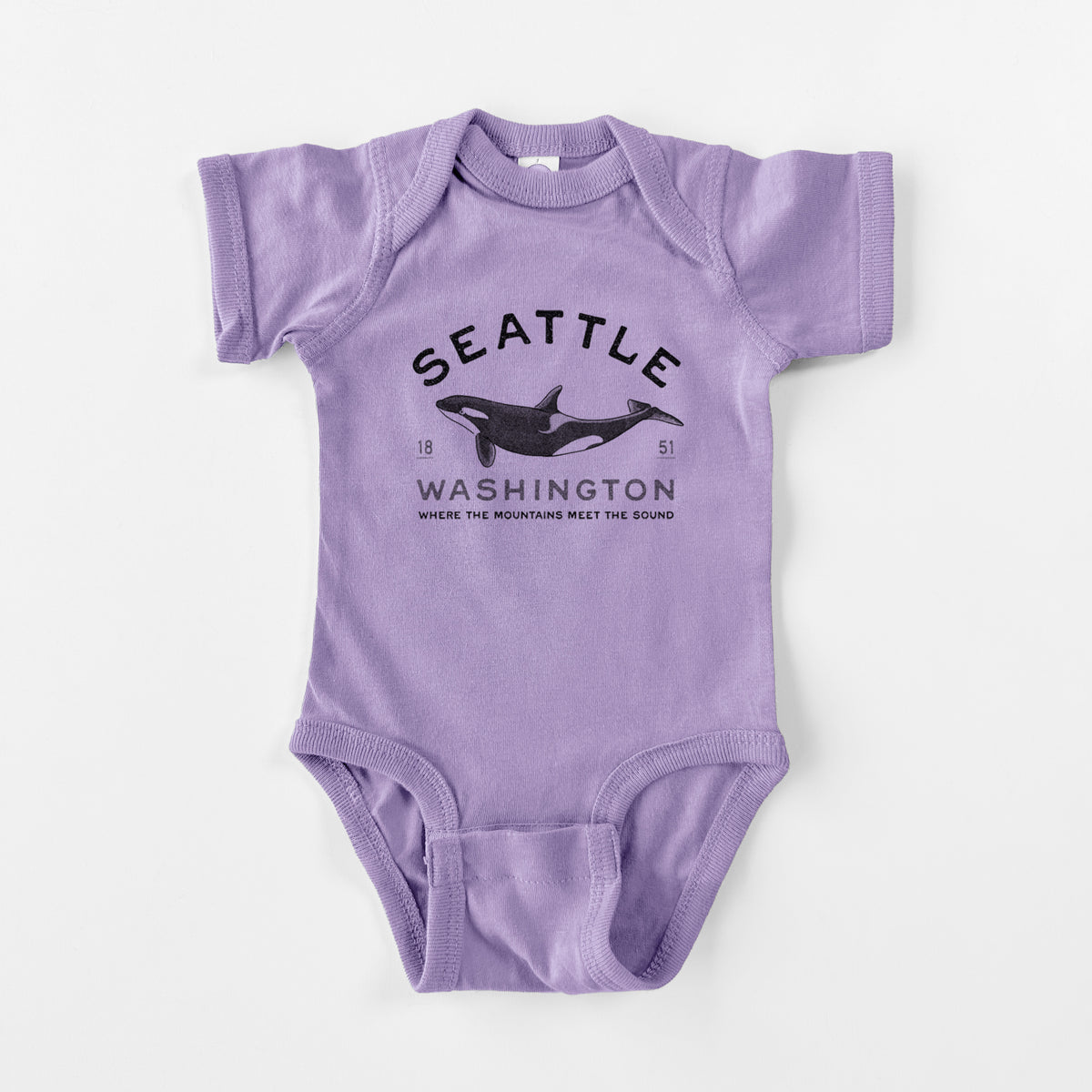Seattle Washington - Orca - Baby Fine Jersey Bodysuit
