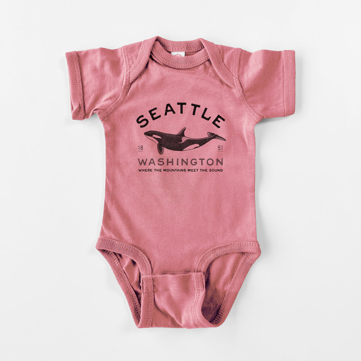 Seattle Washington - Orca - Baby Fine Jersey Bodysuit