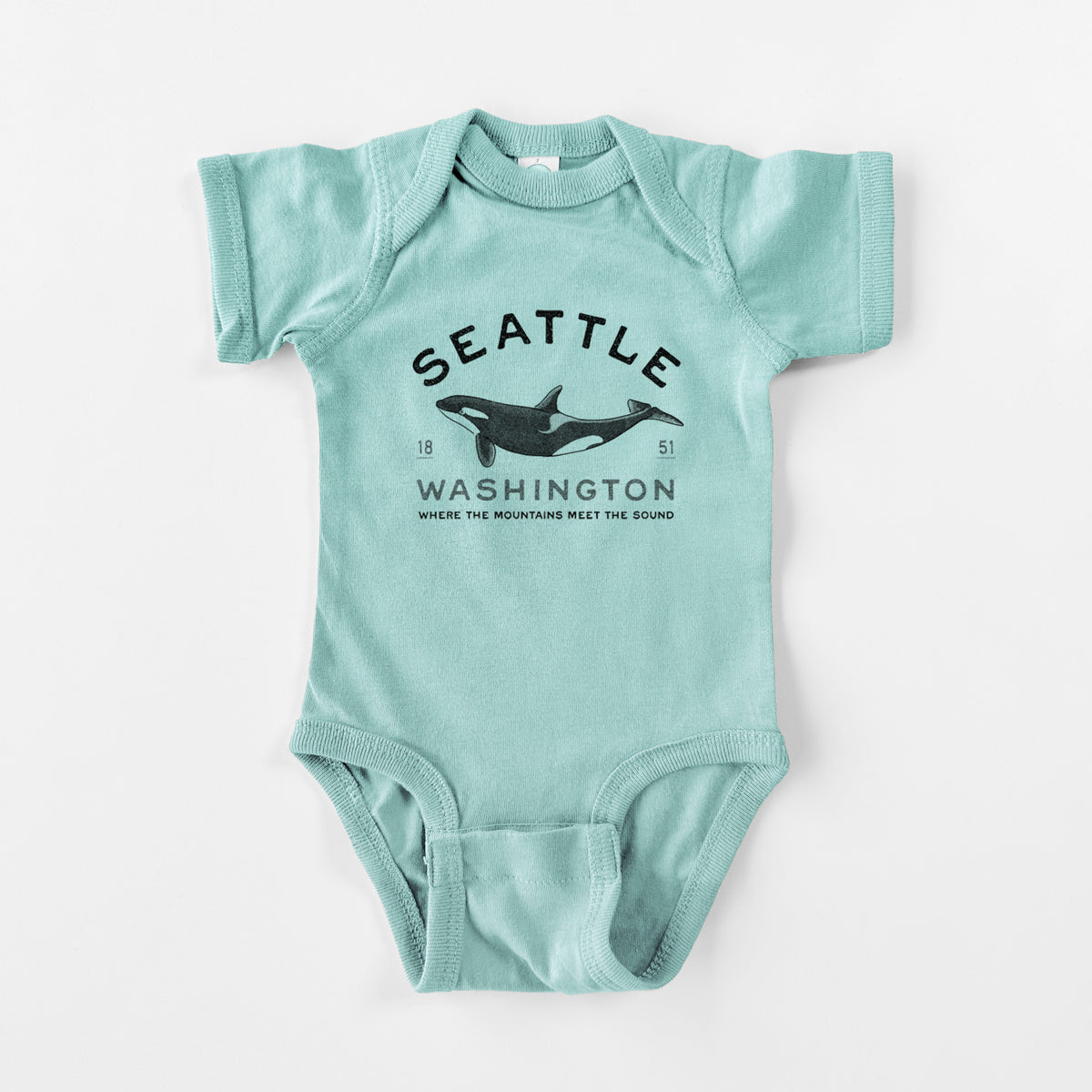 Seattle Washington - Orca - Baby Fine Jersey Bodysuit