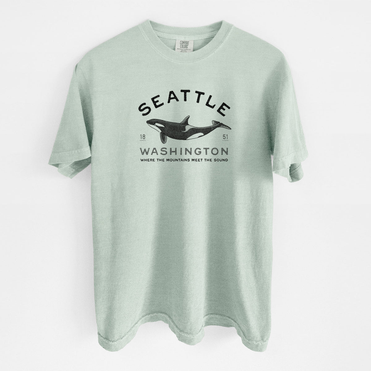 Seattle Washington - Orca - Unisex Comfort Colors Garment-Dyed Heavyweight T-shirt