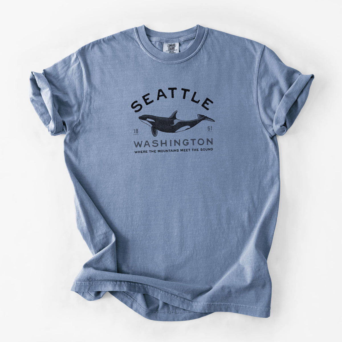 Seattle Washington - Orca - Unisex Comfort Colors Garment-Dyed Heavyweight T-shirt