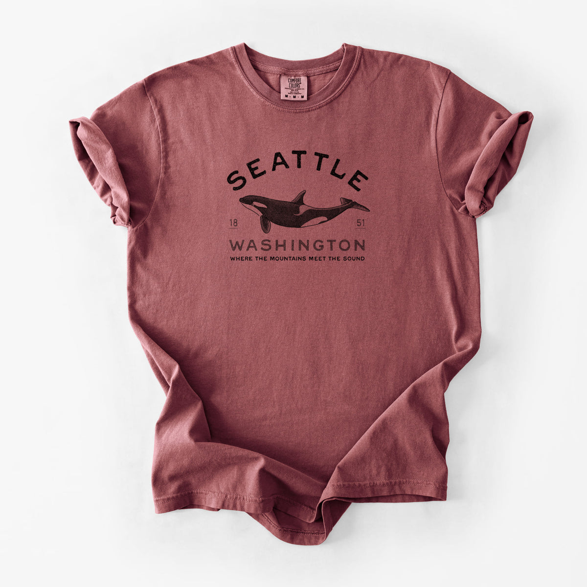 Seattle Washington - Orca - Unisex Comfort Colors Garment-Dyed Heavyweight T-shirt
