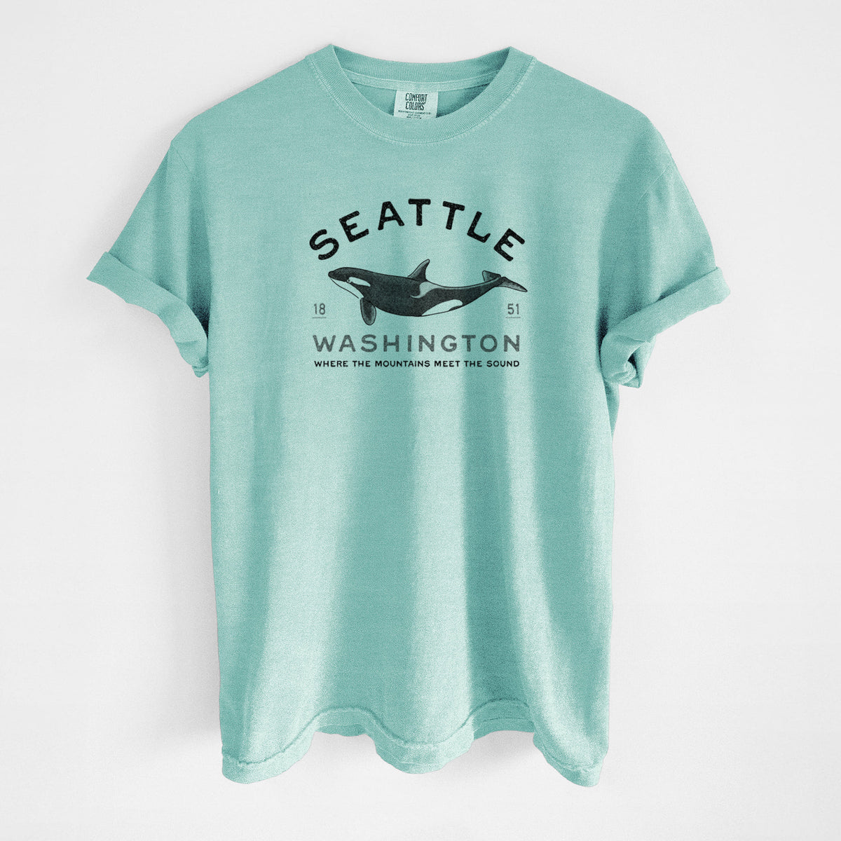 Seattle Washington - Orca - Unisex Comfort Colors Garment-Dyed Heavyweight T-shirt