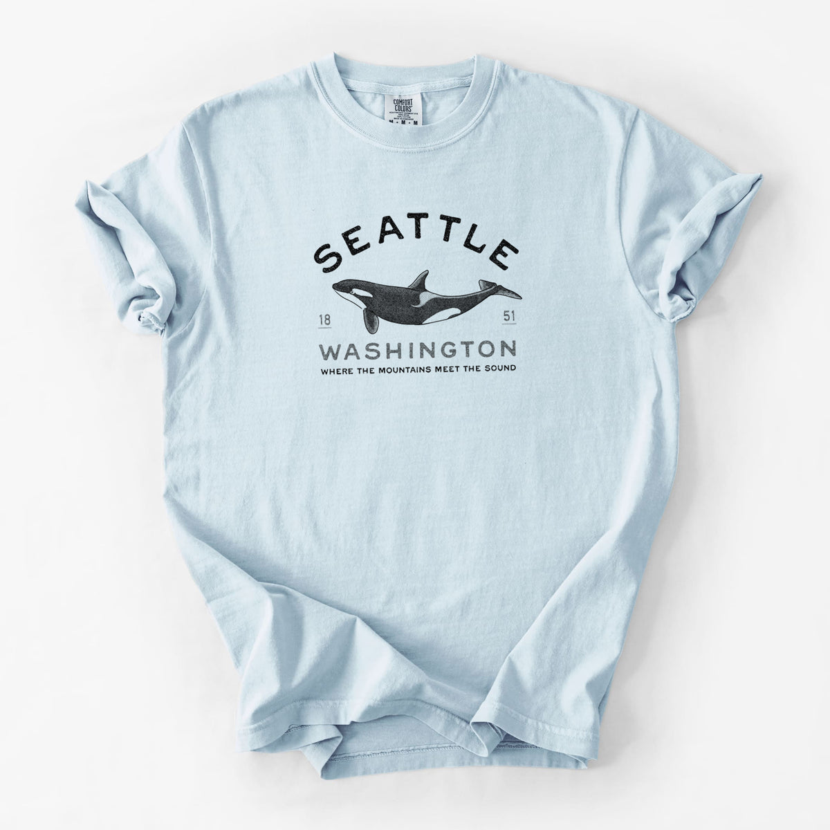 Seattle Washington - Orca - Unisex Comfort Colors Garment-Dyed Heavyweight T-shirt