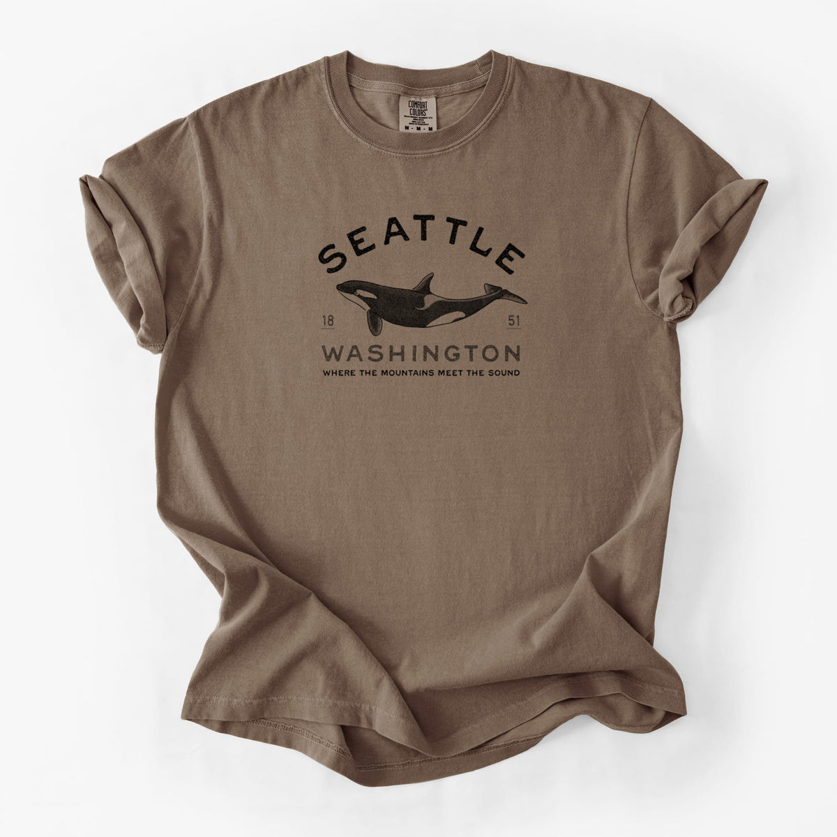 Seattle Washington - Orca - Unisex Comfort Colors Garment-Dyed Heavyweight T-shirt