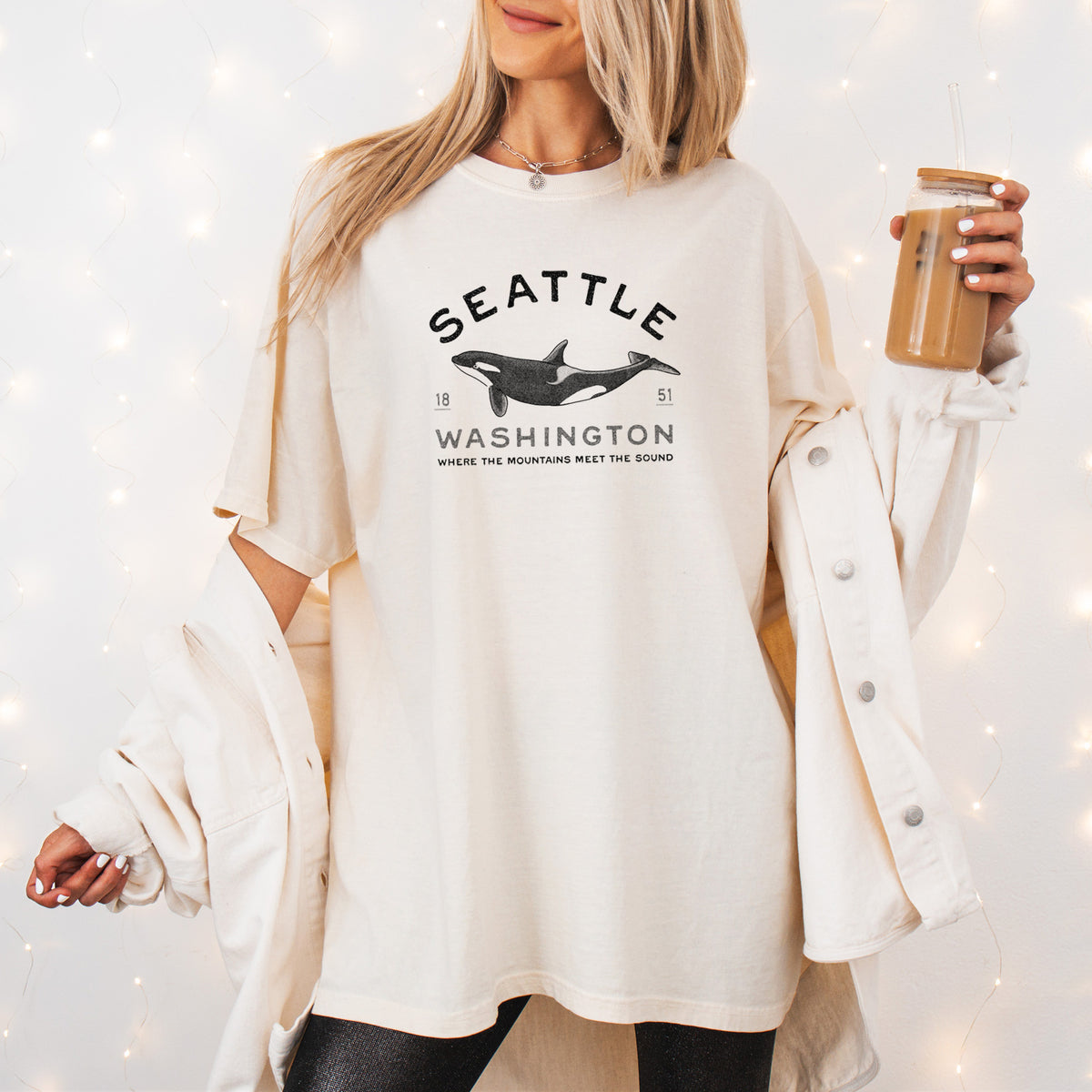 Seattle Washington - Orca - Unisex Comfort Colors Garment-Dyed Heavyweight T-shirt