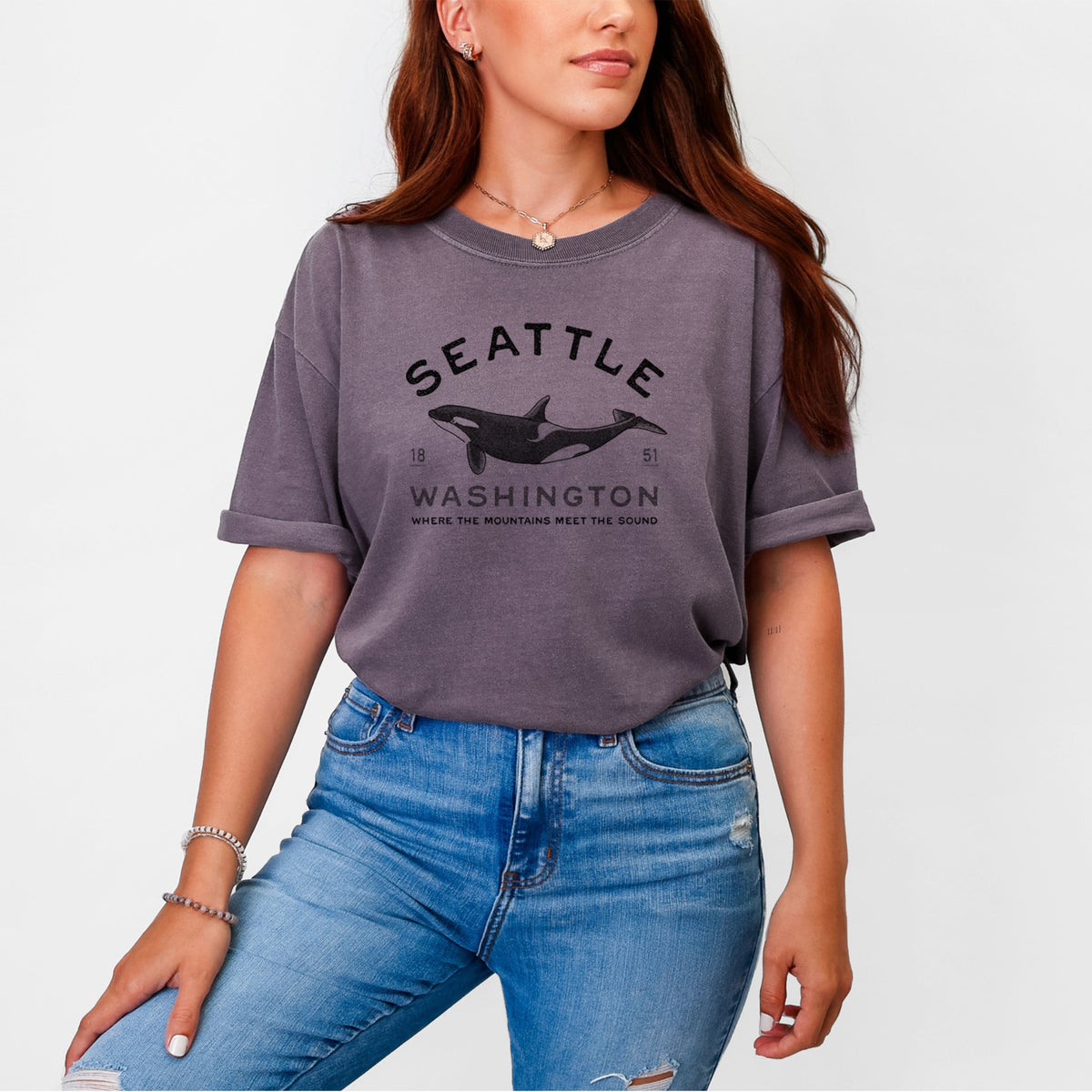Seattle Washington - Orca - Unisex Comfort Colors Garment-Dyed Heavyweight T-shirt